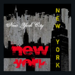 Poster Pop Art New York City Manhattan Skyscrapts<br><div class="desc">OEuvre numérique de style pop art contemporain - Statue de la Liberté,  gratte-ciel Poster d'art</div>