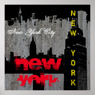 Poster Pop Art New York City Manhattan Skyscrapts