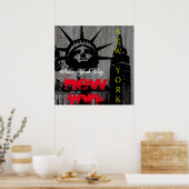 Poster Pop Art New York City Manhattan Statue de la Liber (Cuisine)