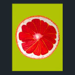 Poster Pop art pamplemousse rose aquarelle originale<br><div class="desc">Une jolie tranche de pamplemousse rose vif et colorée d'un tableau original de l'artiste Sacha Grossel. Ce grand fruit pop art est rose orange et très lumineux et coloré contre un arrière - plan personnalisable couleur chaux de pin. Excentrique et original.</div>
