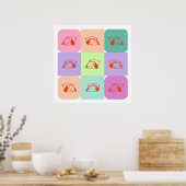 Poster Pop Art Panda Bear Mix (Cuisine)