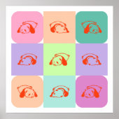 Poster Pop Art Panda Bear Mix (Devant)