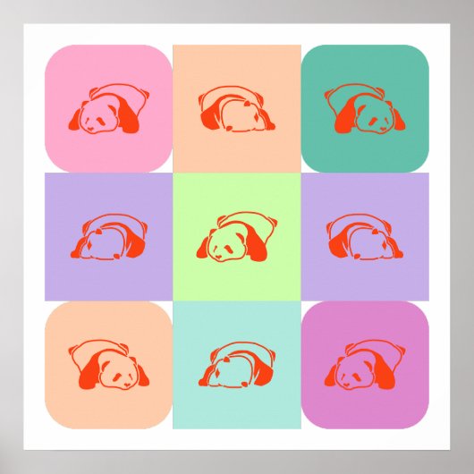 Poster Pop Art Panda Bear Mix (Devant)
