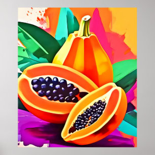 Poster Pop Art Papaya découpé