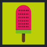 Poster Pop art popsicle fruity watermelon<br><div class="desc">A cute pop art colorful bright illustration of a watermelon popsicle ice-block in pink and lime green. Happy and fruity !</div>
