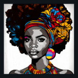 Poster Pop Art Portrait d'une fille africaine des années<br><div class="desc">"Vivez l'essence de la culture des années 80 avec ce Portrait audacieux et vibrant de Pop Art. Cette oeuvre d'art unique saisit la mode iconique et le style personnel de l'époque, avec des touches audacieuses et des couleurs vives qui en font un complément incontournable à toute collection d'art pop. Ne...</div>