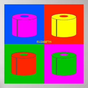 Poster Pop art Psychedelic Toilet Paper Vibrant
