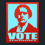 Poster Pop-Art Red & Aqua Vote Dammit Susan B. Anthony<br><div class="desc">Ce design moderne de style pop-art présente un portrait silhouette de Susan dans les tons rouge et bleu aqua. En dessous de son portrait se trouvent les mots "Vote Dammit" en gras aqua type. Susan B. Anthony a travaillé longtemps et dur pour aider à l'établissement du 19e amendement, donnant aux...</div>