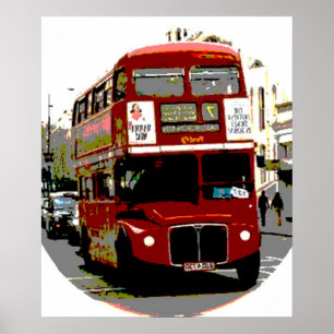 Poster Pop Art Red London Bus