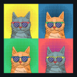 Poster Pop Art Retro Cats<br><div class="desc">Chats super - Si vous aimez les chats,  c'est l'affiche parfaite pour vous.</div>