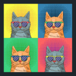 Poster Pop Art Retro Cats<br><div class="desc">Chats super - Si vous aimez les chats,  c'est l'affiche parfaite pour vous.</div>