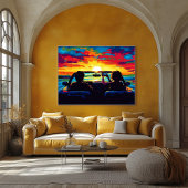 Poster Pop Art Road Trip Sunset Wall Art – Aventure