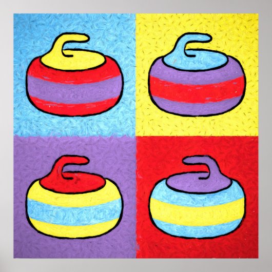 Poster Pop Art Rocks Curling Design (Devant)