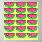 Poster pop art rose pastèque (Devant)