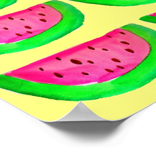 Poster pop art rose pastèque (Coin)