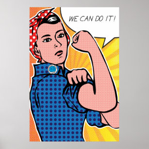 Poster Pop Art Rosie le Riveter Nous pouvons le faire! Po