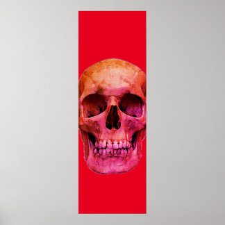 Poster Pop Art rouge crâne
