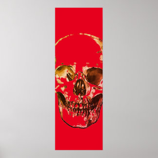 Poster Pop Art rouge crâne