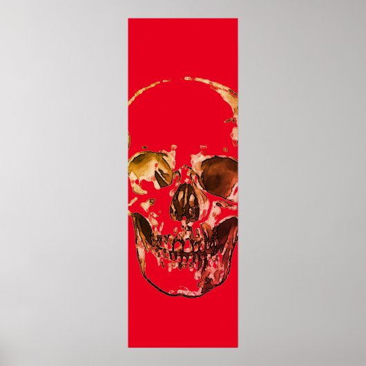 Poster Pop Art rouge crâne (Devant)