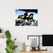 Poster Pop Art Runses Horses Imprimer l'affiche (Bureau à domicile)