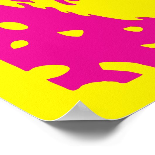 Poster Pop art Santa yellow pink  (Coin)