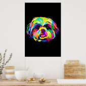 Poster Pop Art Shih Tzu Amoureux de les chiens (Cuisine)