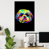 Poster Pop Art Shih Tzu Amoureux de les chiens (Bureau à domicile)