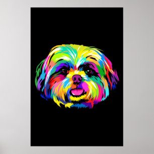 Poster Pop Art Shih Tzu Amoureux de les chiens