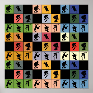 Poster Pop Art Skateboarders Collage