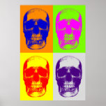 Poster Pop Art Skull<br><div class="desc">Art Imaginaire et images en métal lourd - 4 couleurs Oeuvre crânienne</div>