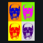 Poster Pop Art Skull<br><div class="desc">Art Imaginaire et images en métal lourd - 4 couleurs Oeuvre crânienne</div>