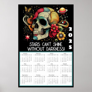 Poster Pop Art Skulls Motivational Quote 2025 Calendrier
