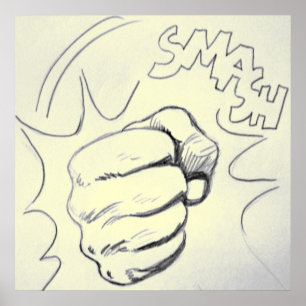 Poster Pop Art Smash Puncil Croquis