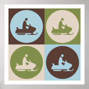 Poster Pop Art Snowmobiling