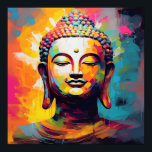 Poster Pop Art Souriant Buddha buste<br><div class="desc">Abstrait,  pop art souriant Bouddha art buste</div>