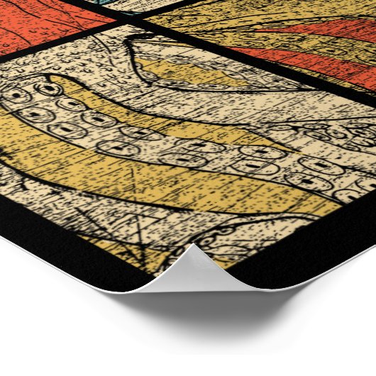 Poster Pop Art Squid Octopus (Coin)