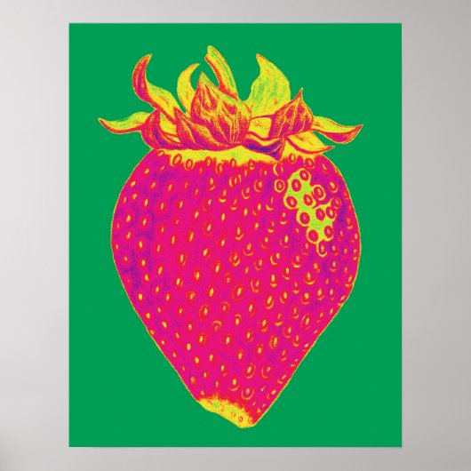 Poster Pop art Strawberry Print (Devant)