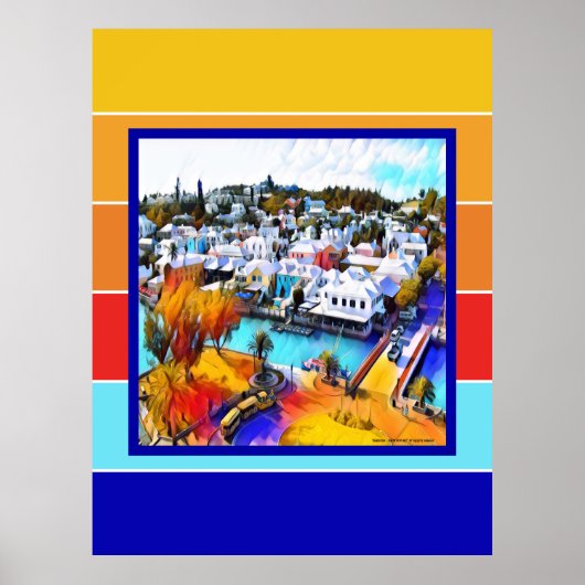 Poster Pop Art Stripes Bermudes (Devant)