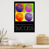 Poster Pop Art Success Motivational Basketball tendance (Cuisine)