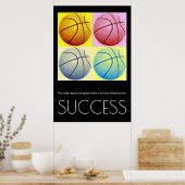Poster Pop Art Success Motivational Basketball tendance (Cuisine)