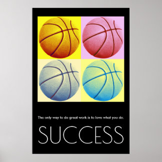 Poster Pop Art Success Motivational Basketball tendance