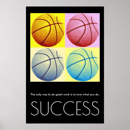 Poster Pop Art Success Motivational Basketball tendance (Devant)