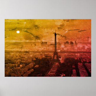 Poster Pop Art Tour Eiffel Paris Europe Voyage