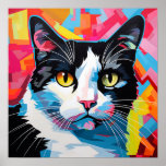 Poster Pop Art Tuxedo<br><div class="desc">Une collection de chats pop art expressifs</div>