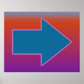 Poster Pop Art Une Flèche Vers Le Bleu Droit Sur Le Rouge (Devant)