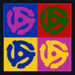 Poster Pop Art Vinyl Record 45 tr/min Audiophile<br><div class="desc">Colorful retro style pop art vintage cadeau pour collectionneurs de disques vinyle, audiophiles et DJs platines. Les amateurs de musique apprécieront les les années 70 de retour et le design pop art des années 80. Graphique de quatre inserts en plastique brillant et coloré de 45 tr/min dans un style pop...</div>
