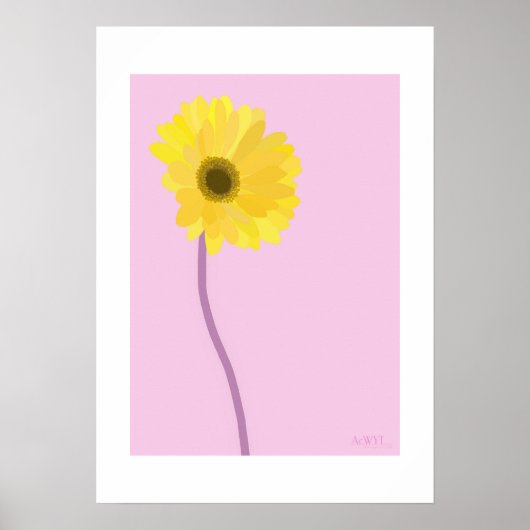 Poster POP Botanical Art - Gerbera (Devant)