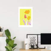 Poster POP Botanical Art - Tulip (Bureau à domicile)
