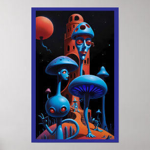 Poster Pop dans un rêve psychédélique