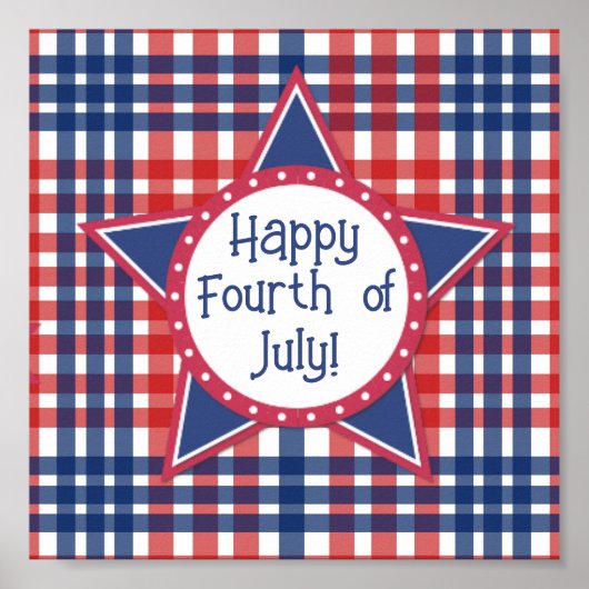 Poster Pop de gâteau rouge, blanc et bleu (Devant)